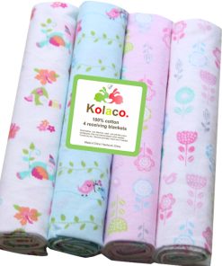 Alternative view of Pack de 4 Mantas Recibidoras Bebé Celeste