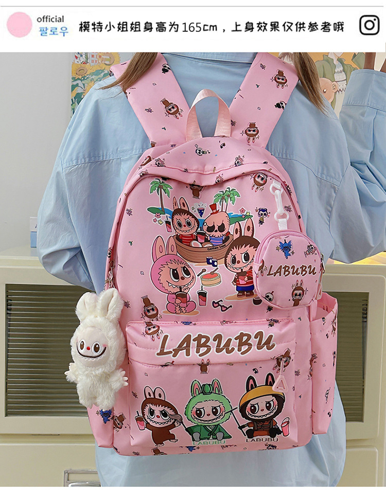 Mochila Escolar Labubu con bolsillo - Imagen 4