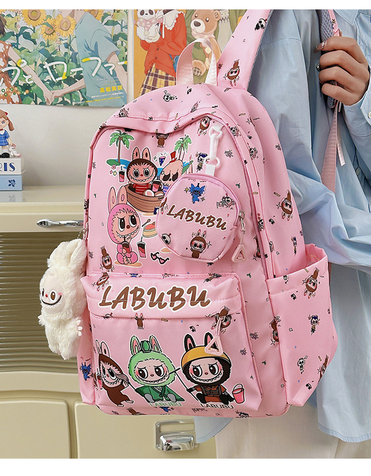 Mochila Escolar Labubu con bolsillo - Imagen 3