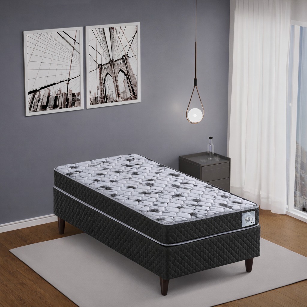 Conjunto Sommier 1 plaza Espuma Alta densidad
