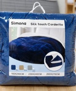 Alternative view of Acolchado de Corderito 2 plazas sommier Azul