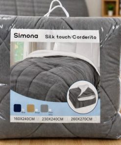 Alternative view of Acolchado de Corderito 2 plazas sommier Gris