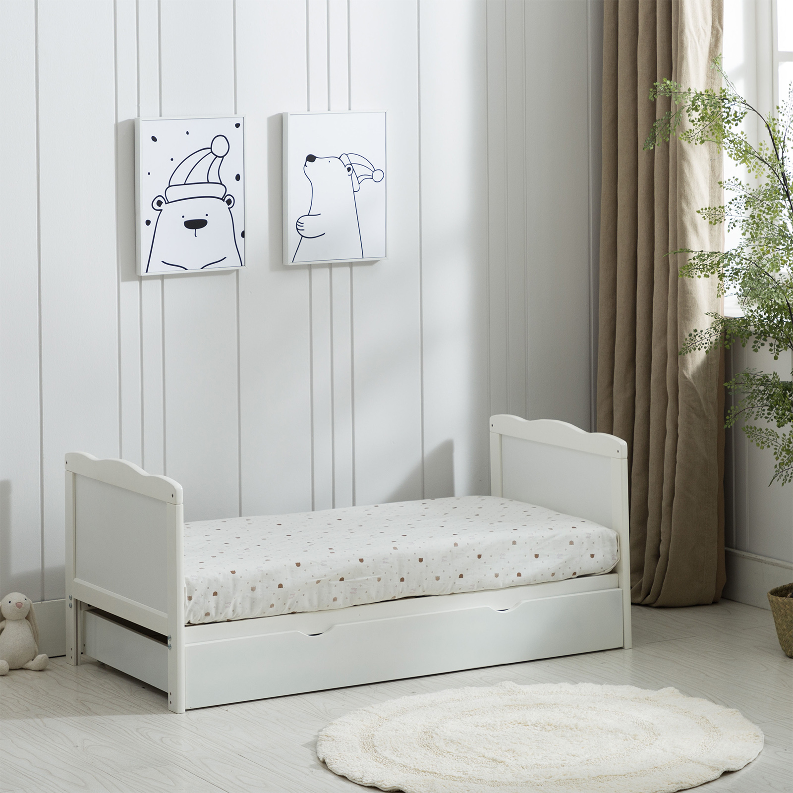 Cuna de Madera Maciza Convertible Fácil de Usar - Imagen 3