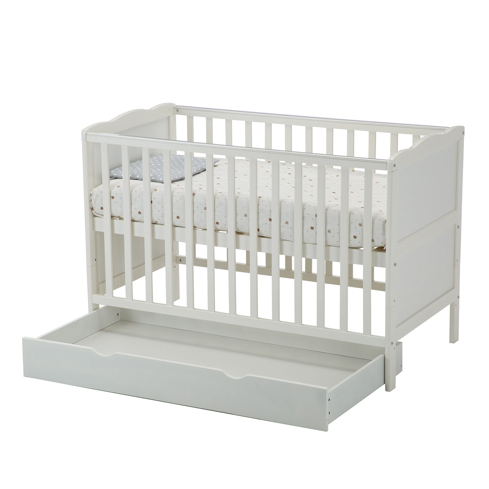 Cuna de Madera Maciza Convertible Fácil de Usar